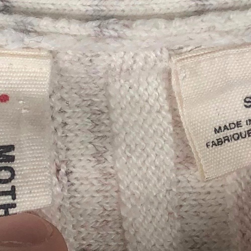 Anthropologie Moth Ribbed Sweater Mini Dress Tunic Small Cream Ivory Stretch - Picture 3 of 4